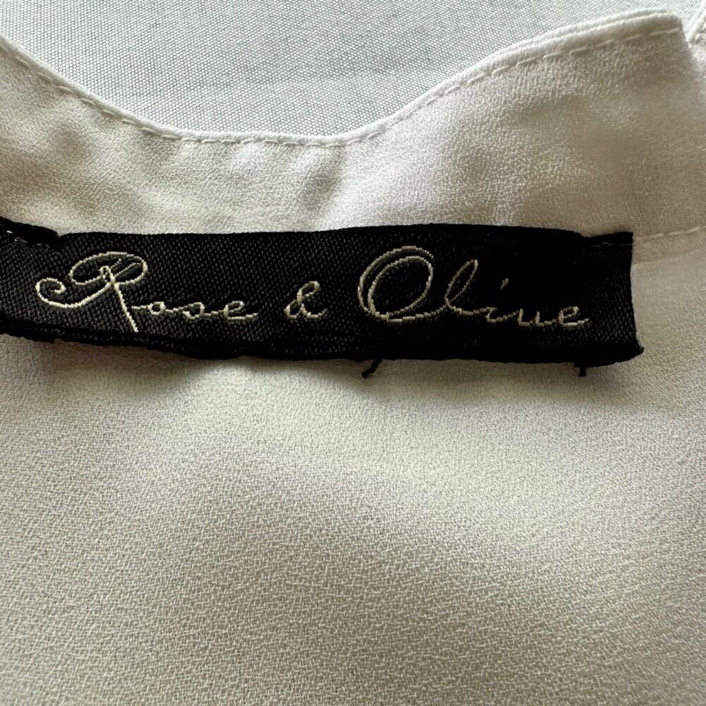 Sleeveless Blouse Womens‎ Cream Pintuck Lace Trim Pleated V-Neck High-Low Top - Picture 10 of 16